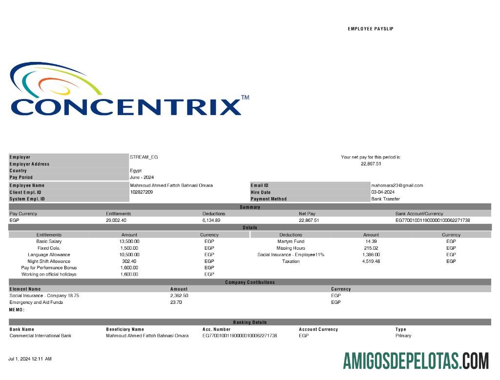 Imprimível Modelo de recibo de pagamento Concentrix em formatos Word e PDF.pdf, 1